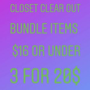 Sale 3/$20 Bundle 3 items priced at $16